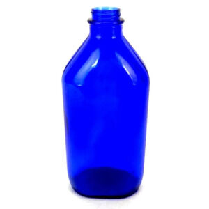 Vintage 16 Ounce Phillips Milk of Magnesia Glass Bottle, Cobalt Blue, USA Made